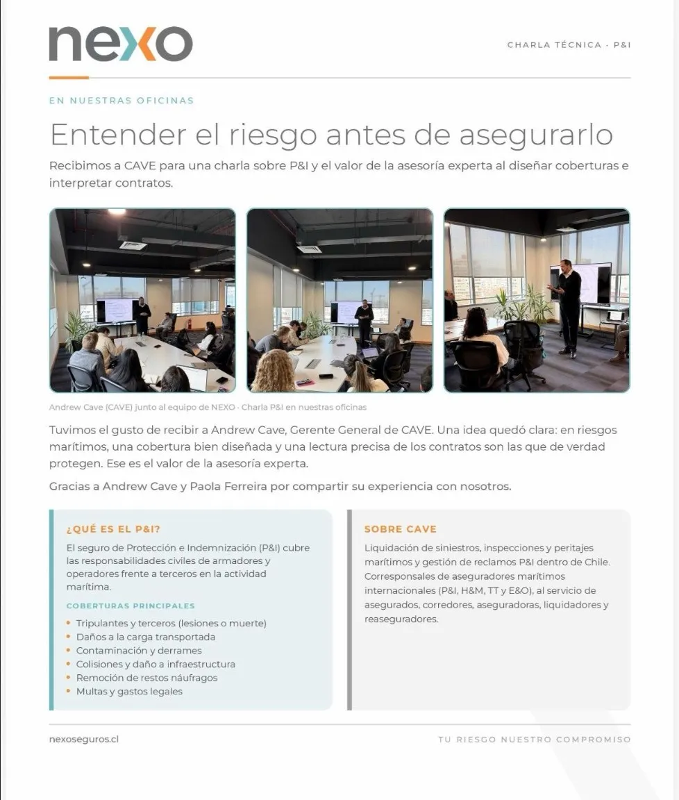 Charla técnica de P&I en las oficinas de NEXO, con Andrew Cave de CAVE